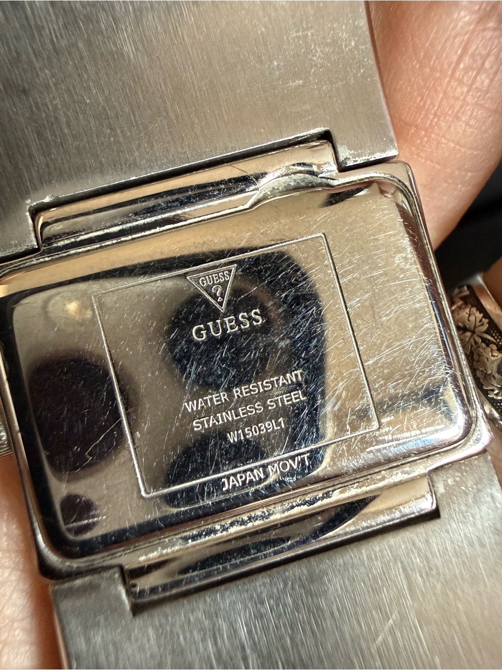 Guess Silver-Tone Chunky Panel Bracelet Watch - Picture 7 of 7